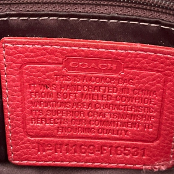 Coach red leather turn lock tote bag ! - Picture 10 of 10